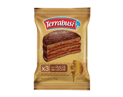 TERRABUSI  TRIPLE ALFAJOR - CHOCOLATE 70G